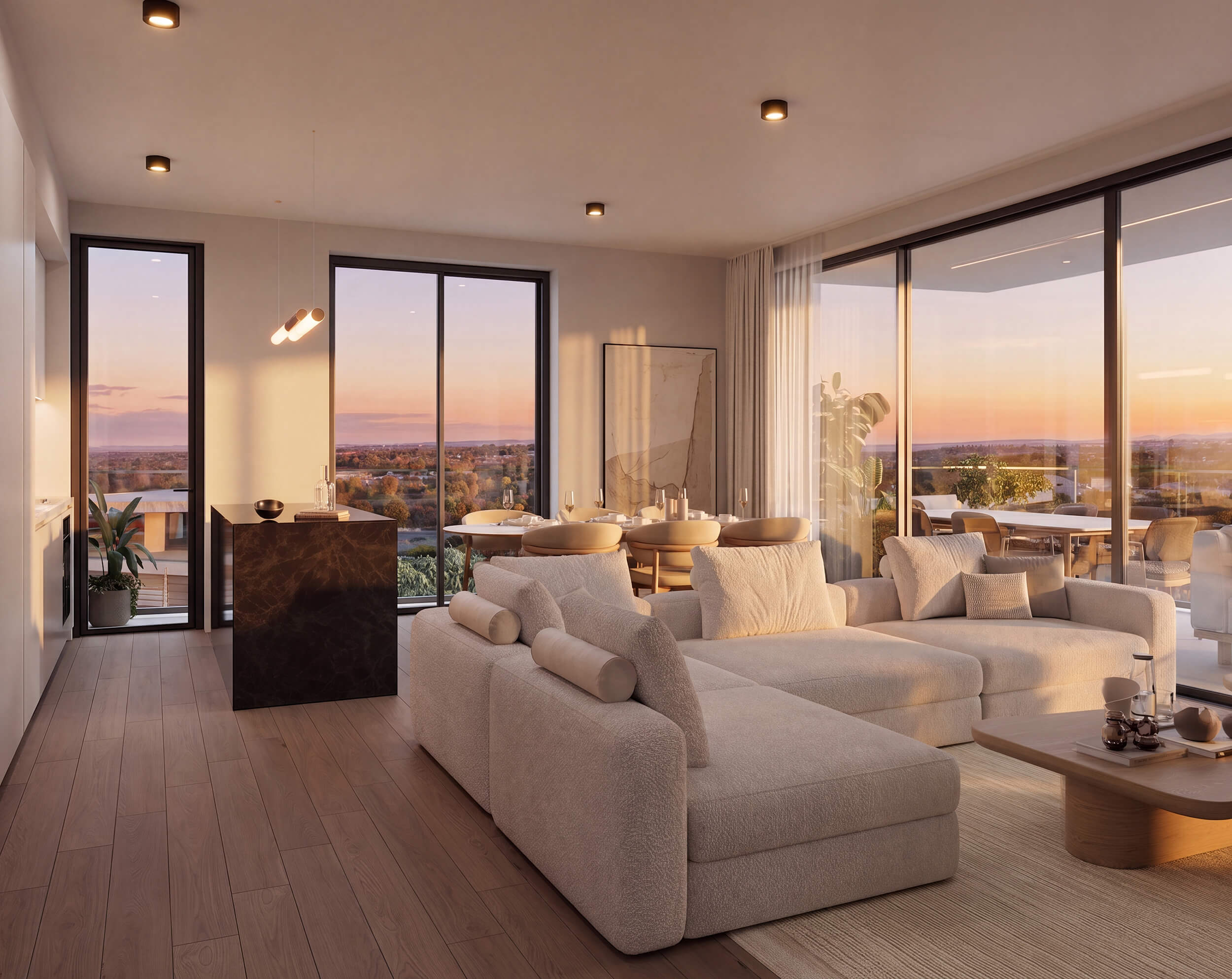 block c interior view 2 evening