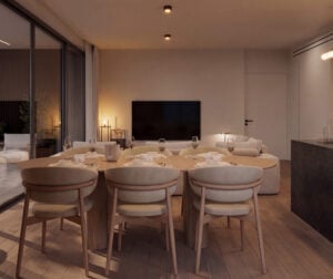 block c interior view 4 evening